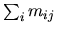 $\sum_i m_{ij}$