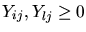 $Y_{ij}, Y_{lj}\geq 0$