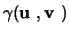 $\gamma(\mbox{\boldmath${{\bf u}}$ },\mbox{\boldmath${{\bf v}}$ })$